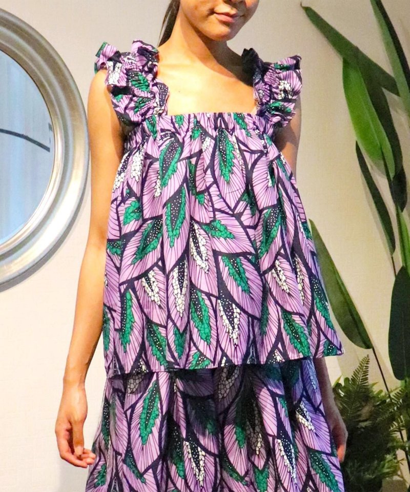 SHOULDER FRILL CAMI BUSTIER 151/MY PLUME - 女上衣/長袖上衣 - 聚酯纖維 紫色