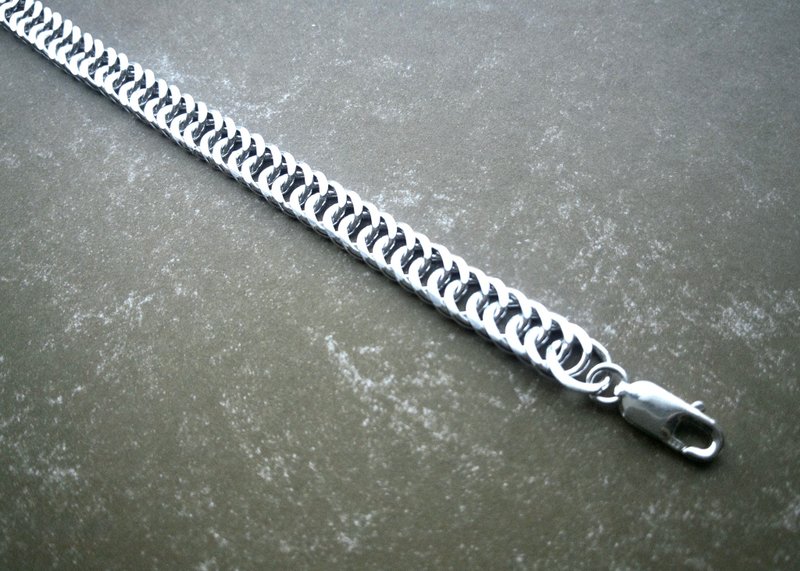 純銀雙扇古巴手鍊 - 手鍊/手環 - 純銀 銀色