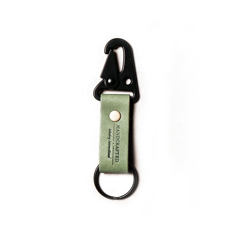 點子包【icleaXbag】戶外手工牛皮鑰匙圈 棕梠綠限定色 - 鑰匙圈/鎖匙扣 - 真皮 咖啡色
