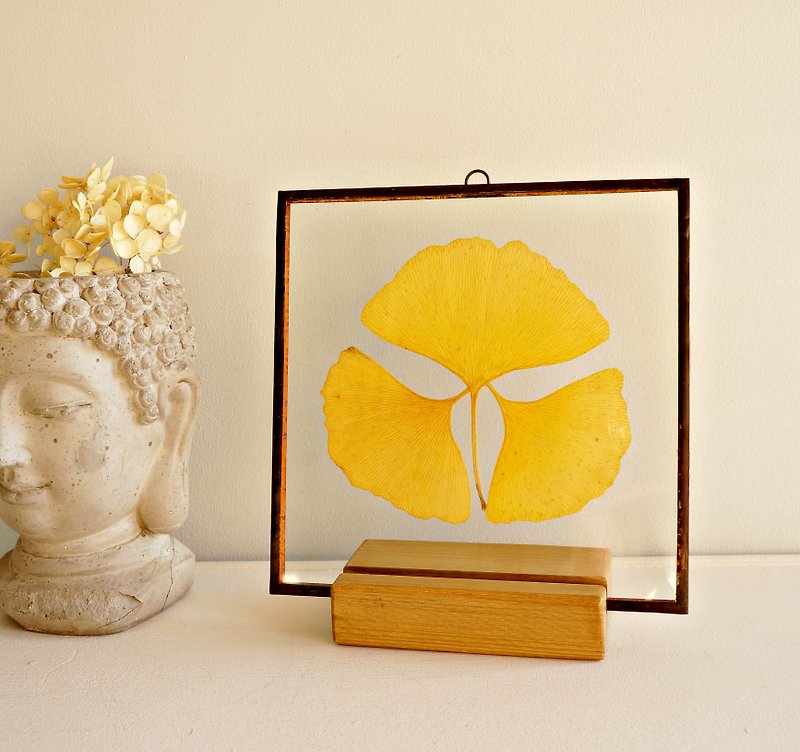 銀杏葉 樹葉 黃葉裝飾 植物禮物創意 - 壁貼/牆壁裝飾 - 玻璃 黃色