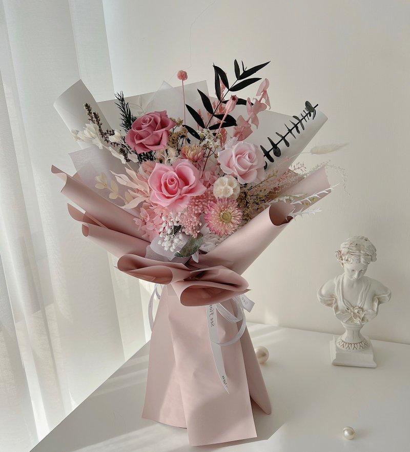 SEE Floral DesignSee Floral Design-Everlasting Romantic Pink Rose Bouquet - ตกแต่งต้นไม้ - วัสดุอื่นๆ 