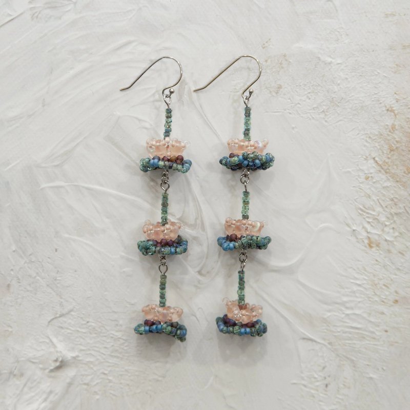 water lily earrings - Earrings & Clip-ons - Glass Multicolor