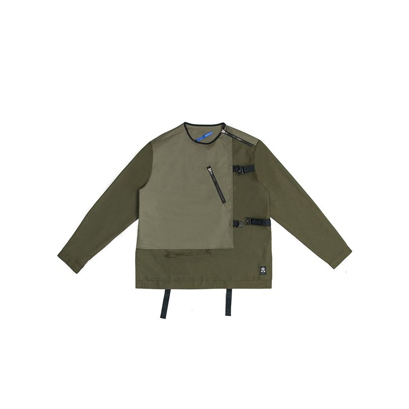 解構功能上衣-綠 - 男襯衫/休閒襯衫 - 棉．麻 綠色