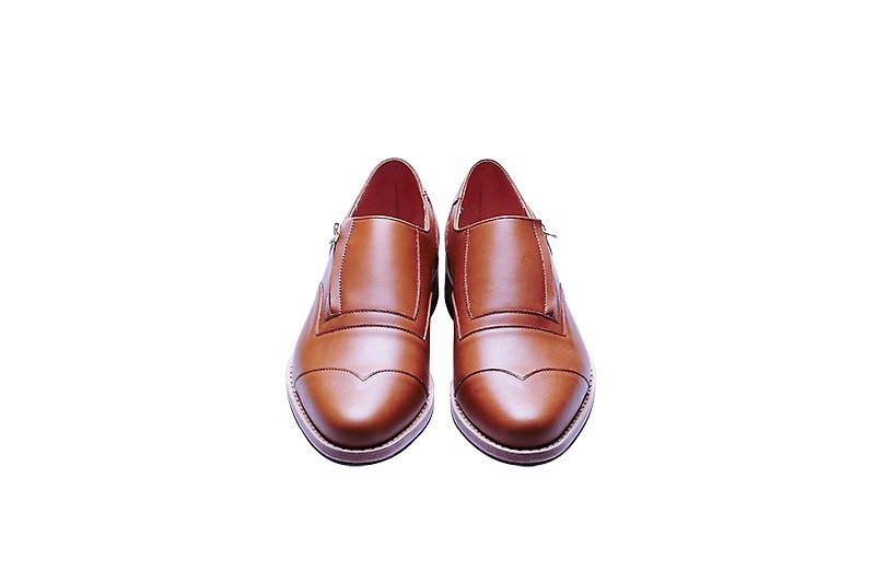 Stitching Sole_Frontier_Tan - Men's Leather Shoes - Genuine Leather Orange