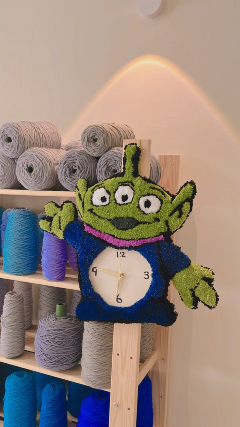 台南可水洗手作tufting毛絨時鐘體驗課程 - 編織/羊毛氈/布藝 - 棉．麻 