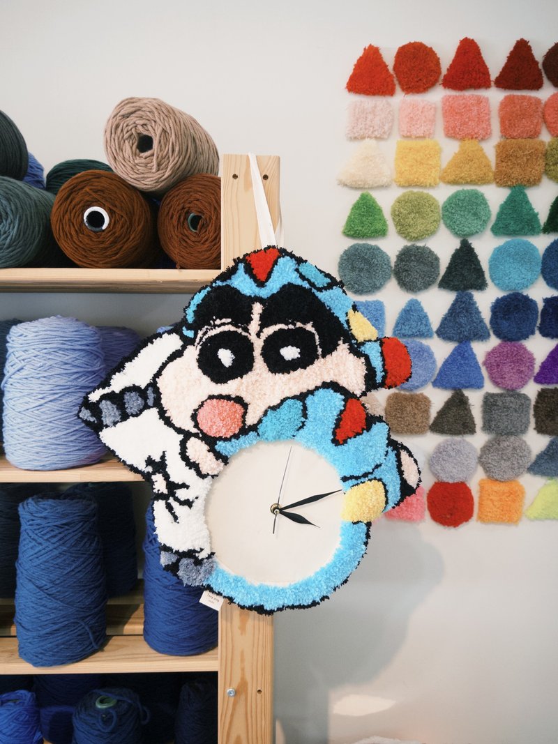 台南可水洗手作tufting毛絨時鐘體驗課程 - 編織/羊毛氈/縫紉 - 棉．麻 