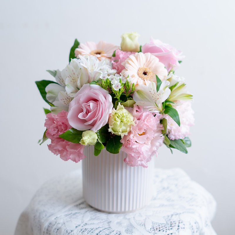 Fantasy pink and white potted flowers - ตกแต่งต้นไม้ - พืช/ดอกไม้ สึชมพู