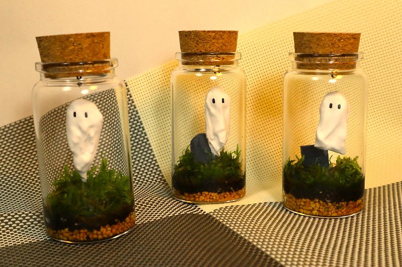 [Micro Landscape] Leisure Time - Moss Basin/Halloween/Exchange Gifts/Ghost - Plants - Glass Green