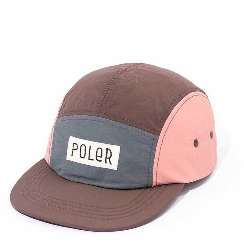 日本限定 POLER 5P NYLON FLOPPY RIP CAP 尼龍五片帽 拚接紅粉 - 帽子 - 其他材質 多色