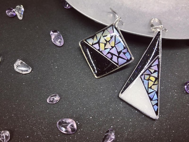 【Galaxy Series】Star Shards Sterling Silver Earrings - ต่างหู - เงินแท้ 