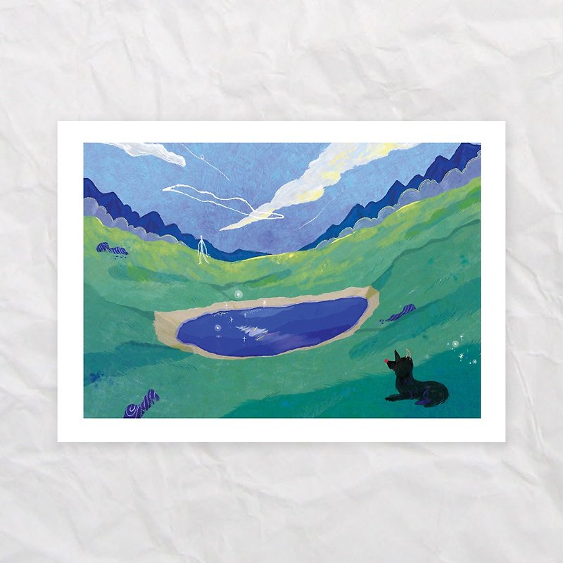 Artist postcards -Jiaming  Lake- YiVon Cheng Illustration - การ์ด/โปสการ์ด - กระดาษ สีน้ำเงิน