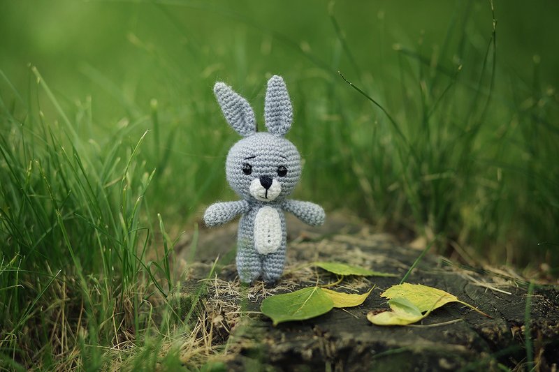 Crochet bunny, Crochet bunny Stuffed toy, bunny toy,  knitted bunny - 寶寶/兒童玩具/玩偶 - 羊毛 藍色