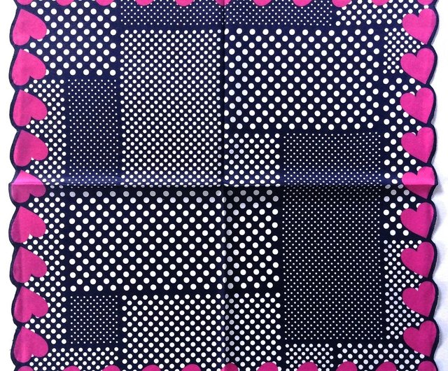 イヴ・サンローラン ヴィンテージ ハンカチ ポルカドット ハート 19 x