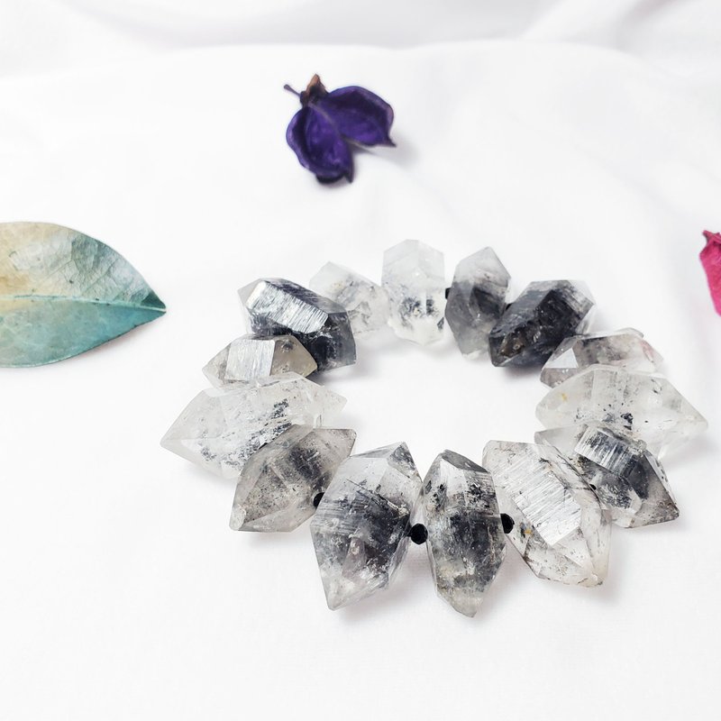 頂級赫基蒙閃靈鑽 雙尖 智慧 招財 收藏 大寶石 手鍊 單品 禮物 - 手鍊/手鐲 - 寶石 黑色