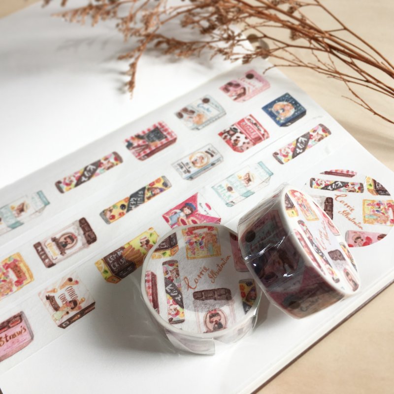 Snacks Masking-Tape - Washi Tape - Paper White