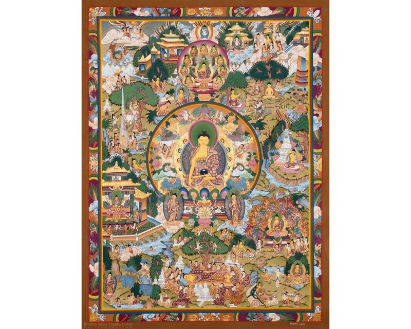 Enlightened Art: Depicting Buddha's Life in Thangka - Items for Display - Other Materials Multicolor