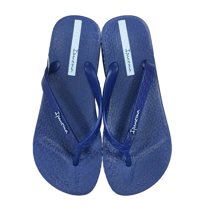 IPANEMA 印花楔型厚底夾腳拖 女 藍色IP2599220729 - 涼鞋 - 環保材質 藍色