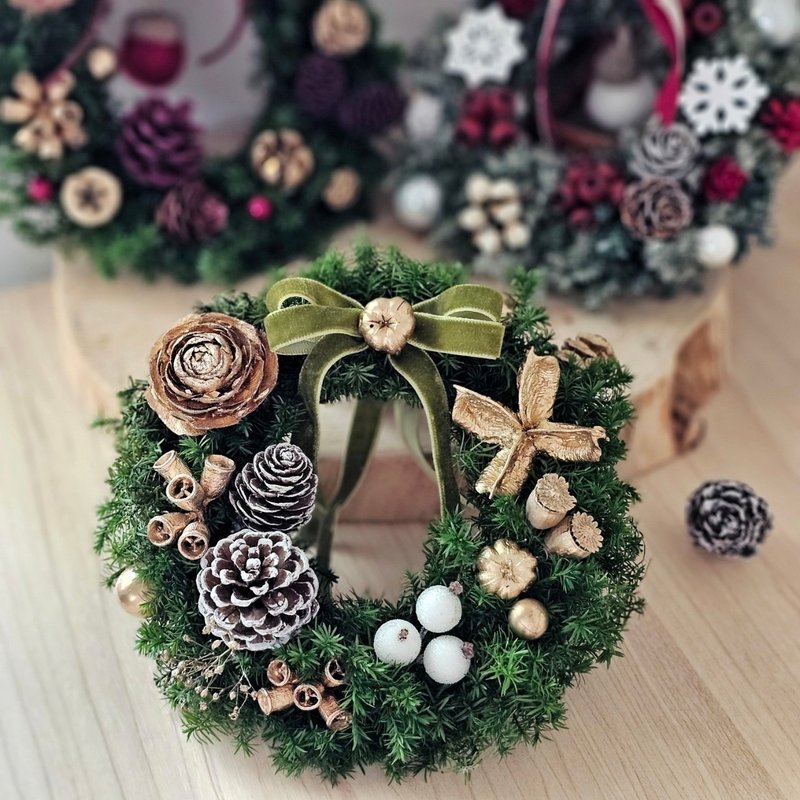 Christmas mini exquisite wreath - Dried Flowers & Bouquets - Plants & Flowers Green