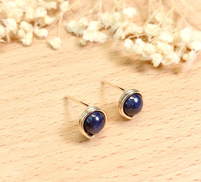 Sapphire Stud Earrings | 14K Gold Filled | 925 Silver | Gemstone| Sep Birthstone - ต่างหู - เครื่องเพชรพลอย สีน้ำเงิน