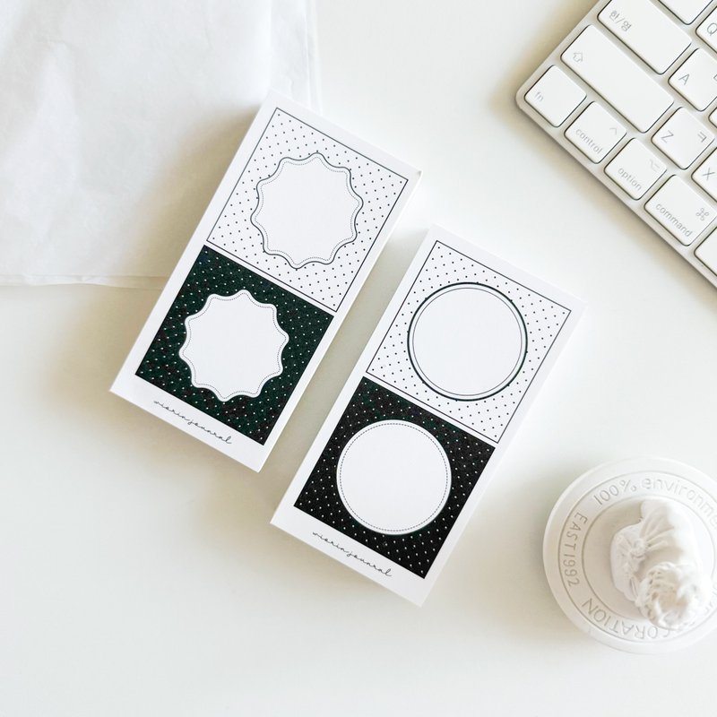 Black polka dot scrapbook paper notepads memo paper - 便條紙/便利貼 - 紙 