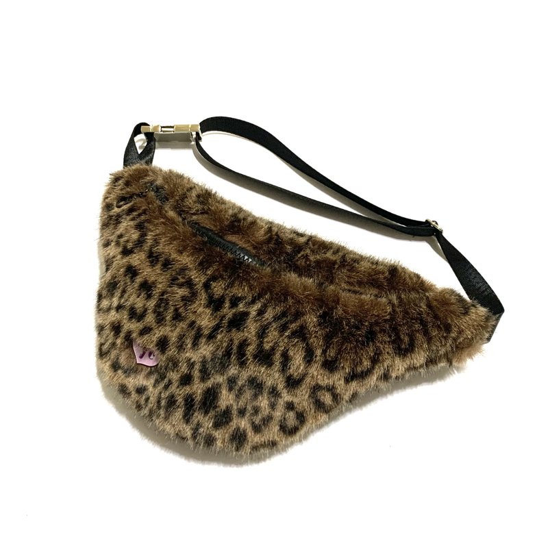 JCC Brown Leopard Faux Rabbit Fur Belt Bag - Messenger Bags & Sling Bags - Polyester Brown