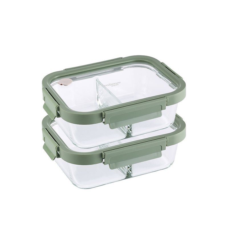 【康寧餐具】SNAPWARE全可拆玻璃保鮮盒990ml兩入組 - 便當盒/飯盒 - 玻璃 透明