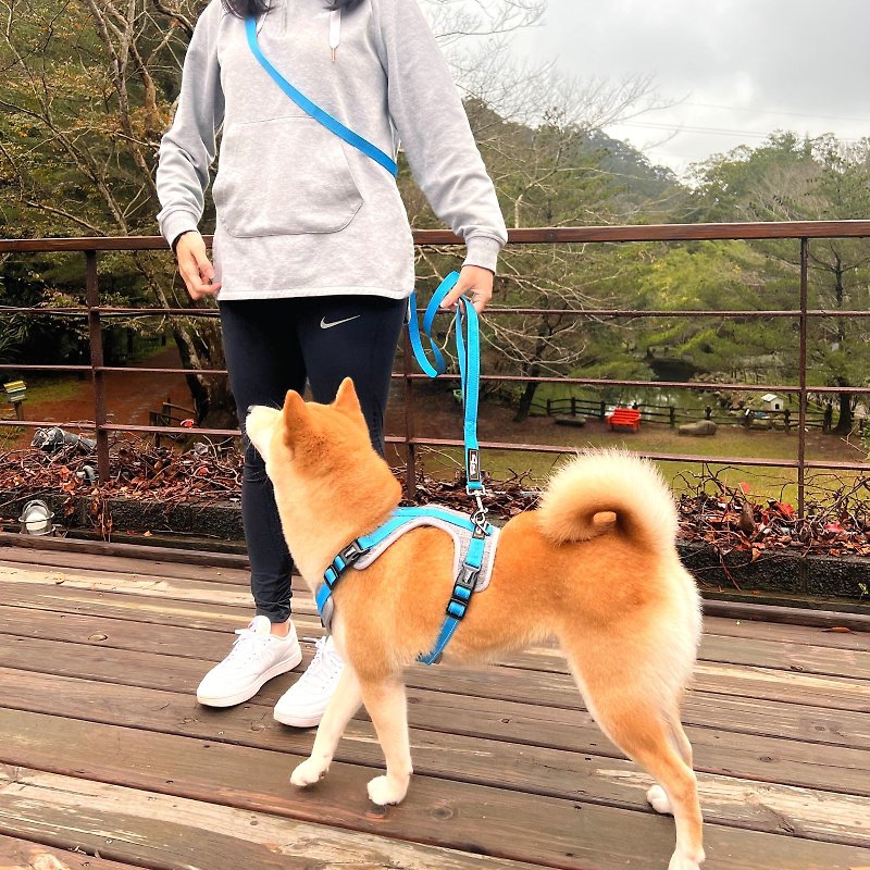 Woofy Woofy 多功能牽繩 210cm 跑步牽繩 天空藍 - 貓狗頸圈/牽繩 - 聚酯纖維 藍色