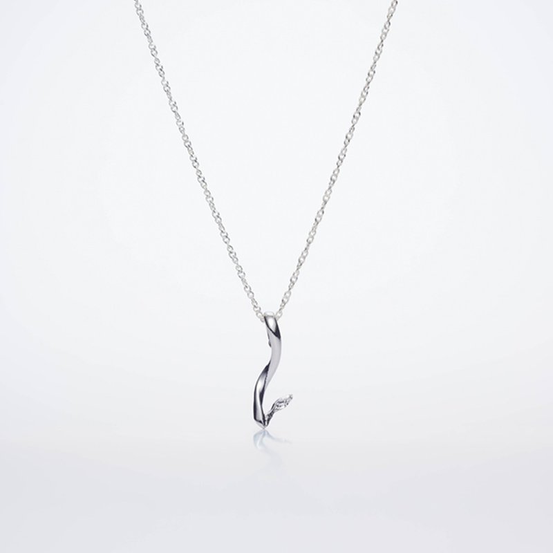 first bud bloom - Necklaces - Silver Silver