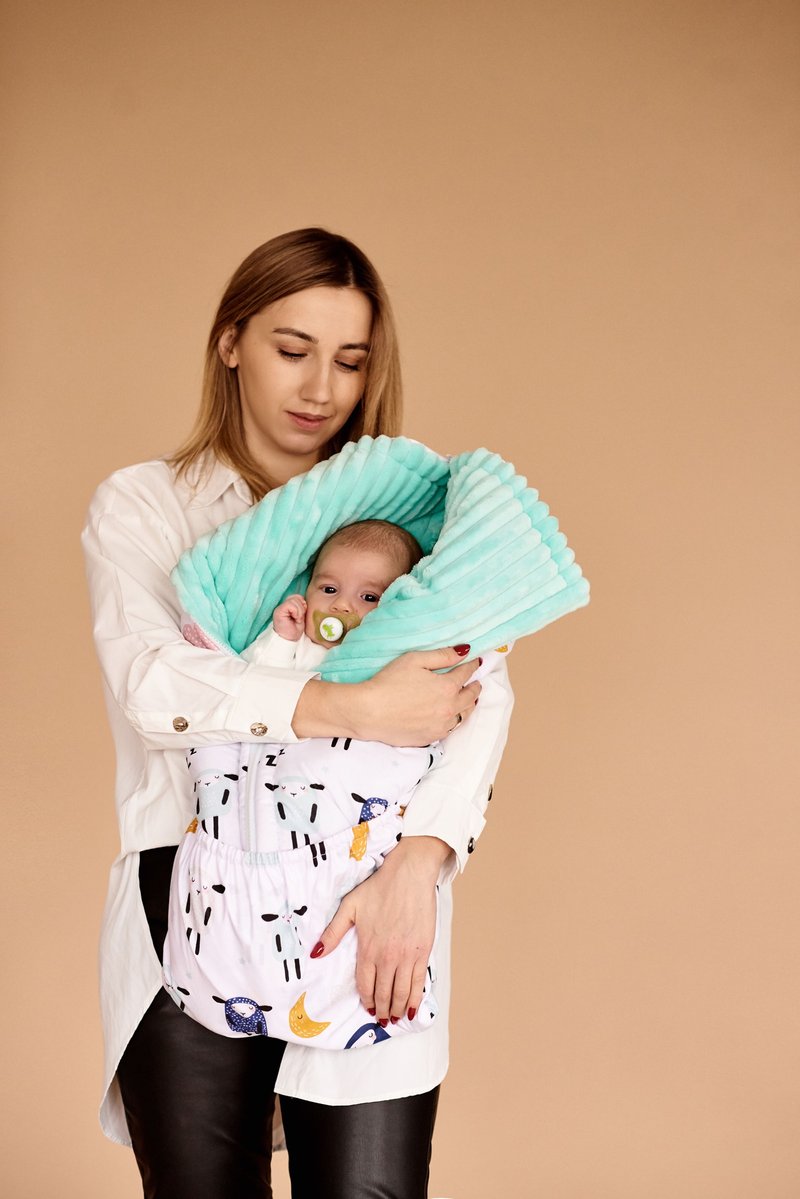 Baby Unisex Cotton Sleeping Bag, Minky Sack, Baby Shower Gift Sleep Bag Envelope - ผ้าปูที่นอน - ผ้าฝ้าย/ผ้าลินิน ขาว