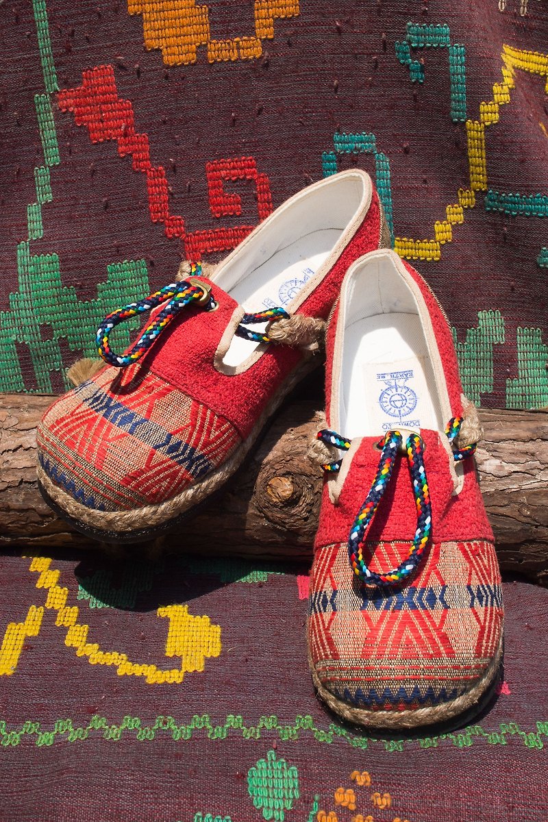 EARTH.er │"NAGA SUN" Natural Hemp & Recycle Tire Bottom ● Eco Shoes│ORIGINAL HONG KONG DESIGN - รองเท้าลำลองผู้หญิง - ผ้าฝ้าย/ผ้าลินิน 