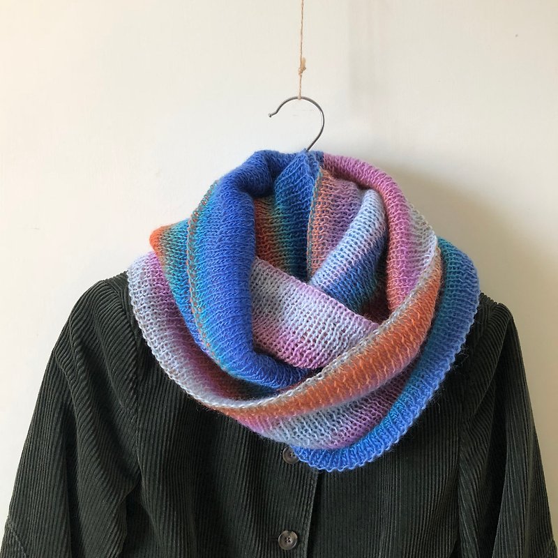 Whitefly - Gradient - Handmade wool neck scarf has been sold no longer made - Knit Scarves & Wraps - Wool Multicolor