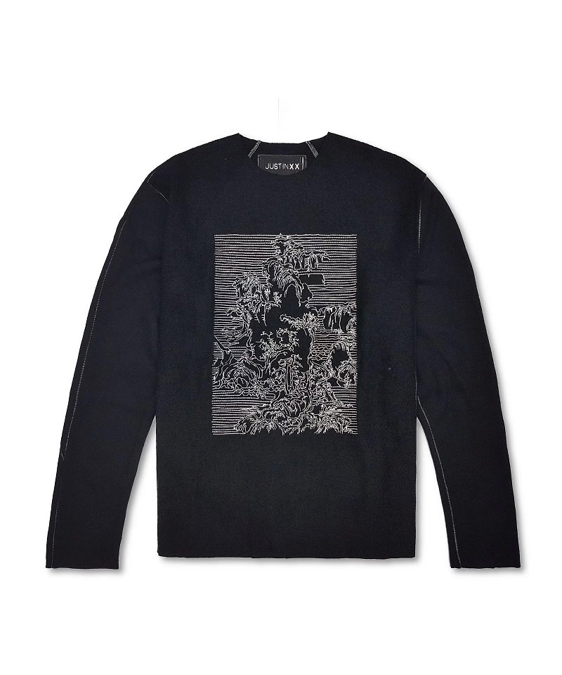 Forbidden City joint series early spring long-sleeved top - Unisex Hoodies & T-Shirts - Wool Black