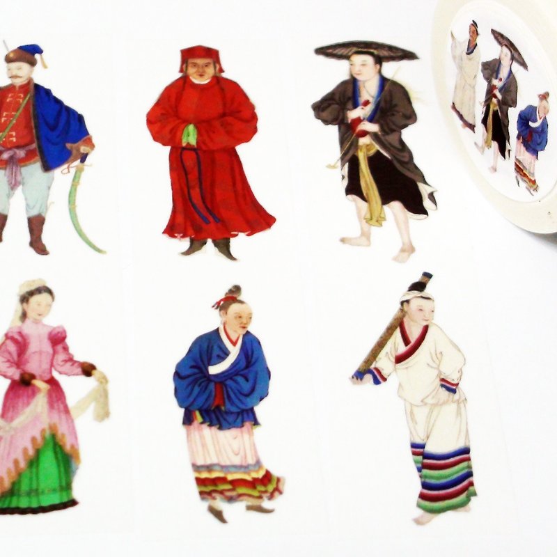 Customized Mini Washi Tape Antique Figures 3 - มาสกิ้งเทป - กระดาษ 