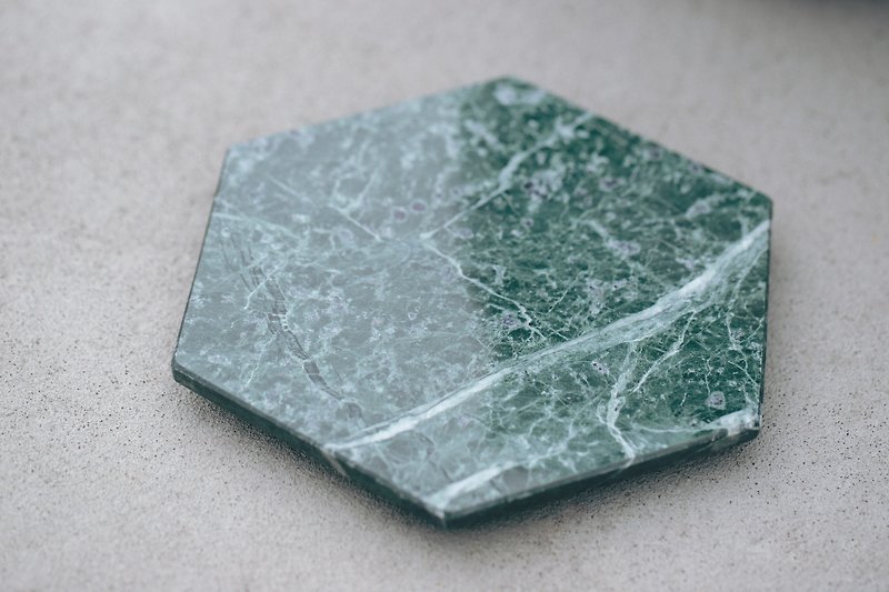 [Refurbished Clearance] Marble Hexagonal Display Tray - อื่นๆ - หิน สีเขียว
