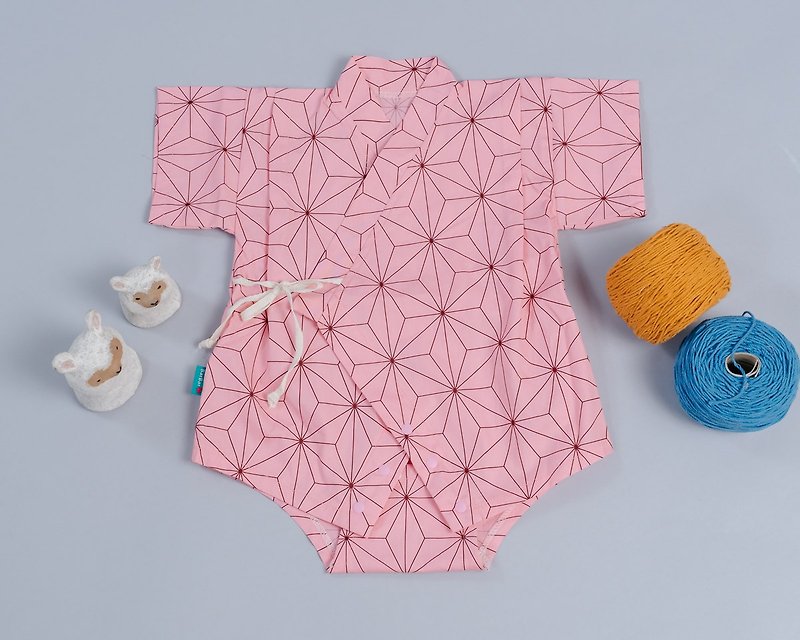 Pack fart Jinping-Zhefeng 7 Infant baby onesies kimono yukata pajamas gift box newborn - Onesies - Cotton & Hemp Pink