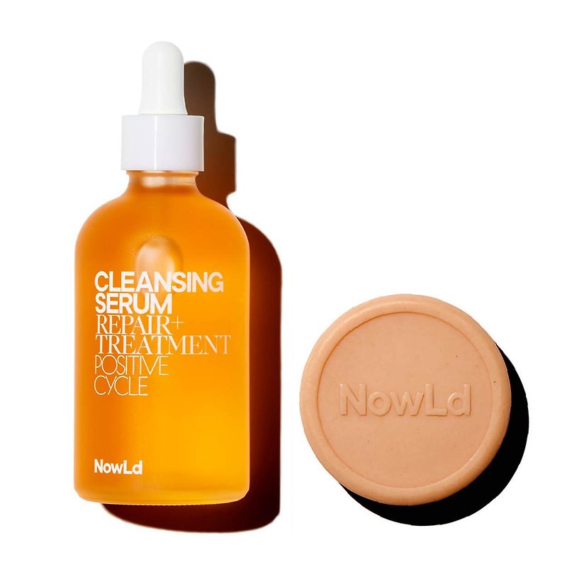 Booster Soap & Cleansing Serum Set (105ml, 85g) - Facial Cleansers & Makeup Removers - Glass Orange