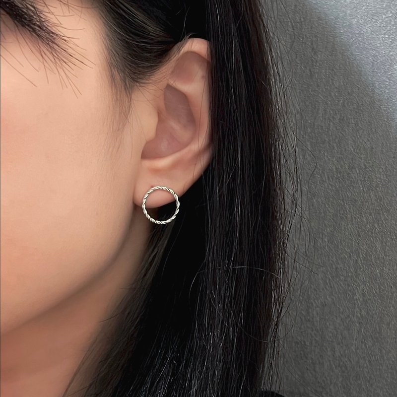 Art and twist hoop earrings - Earrings & Clip-ons - Sterling Silver Silver