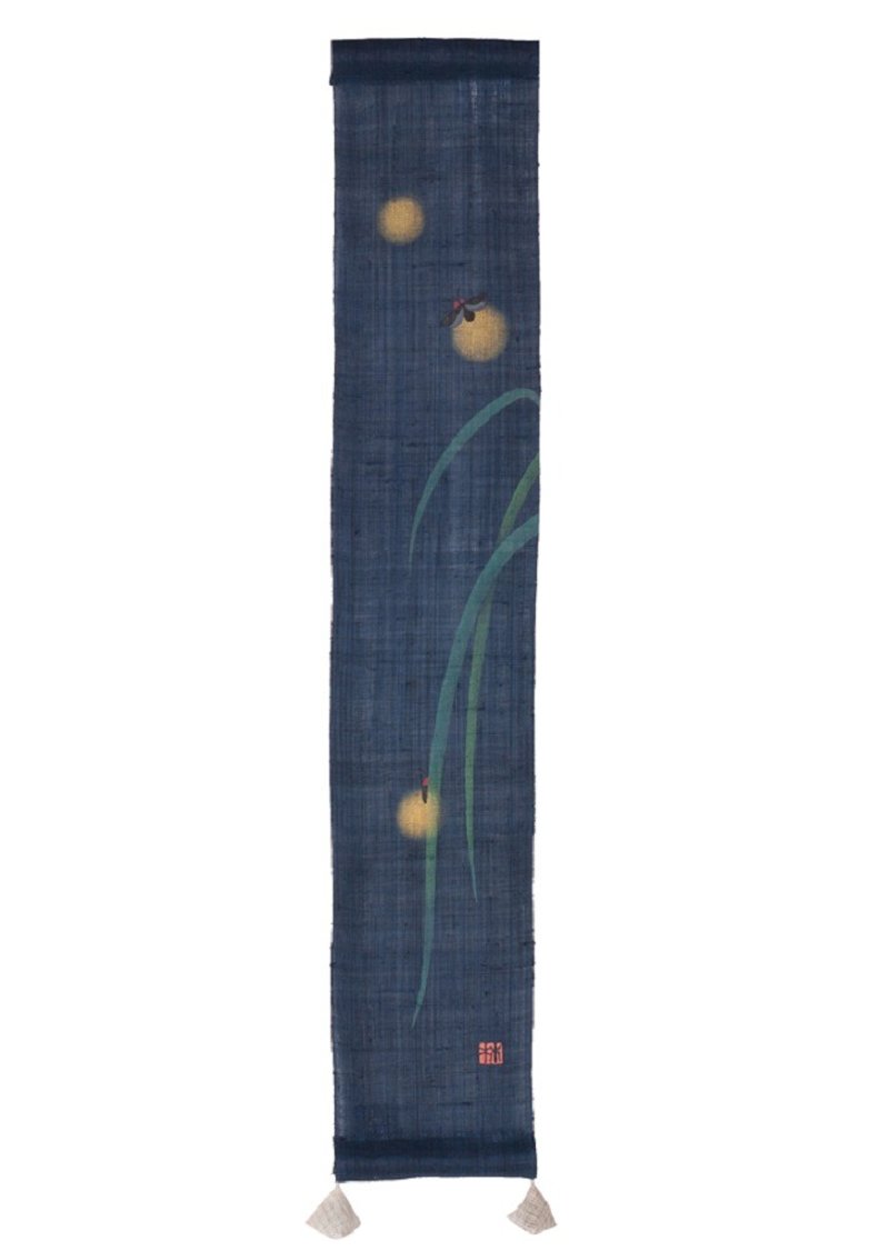 京都手繪豆亞麻吊飾-螢 - 擺飾/家飾品 - 棉．麻 