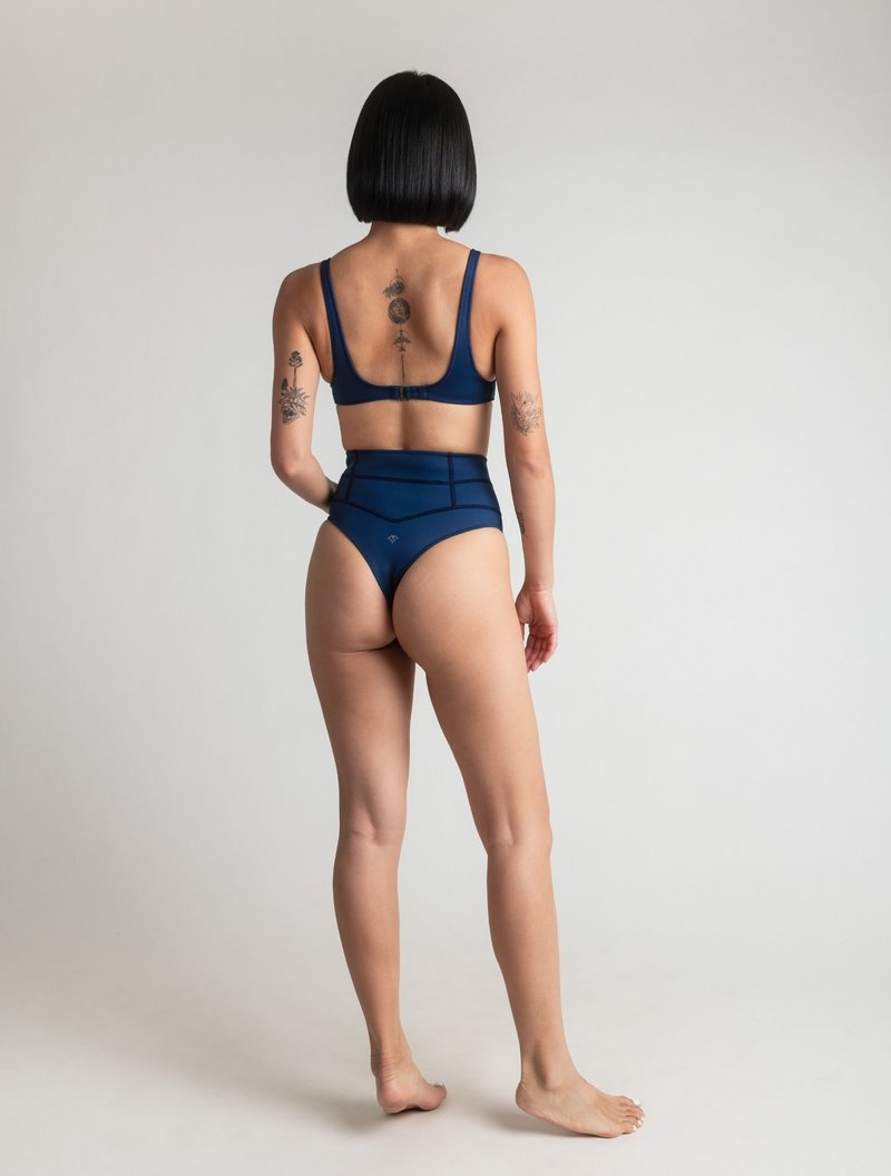 Navy Blue / 1.5mm NBR cold-proof high-waisted bottoms / Bottom - ชุดว่ายน้ำผู้หญิง - วัสดุอื่นๆ สีน้ำเงิน