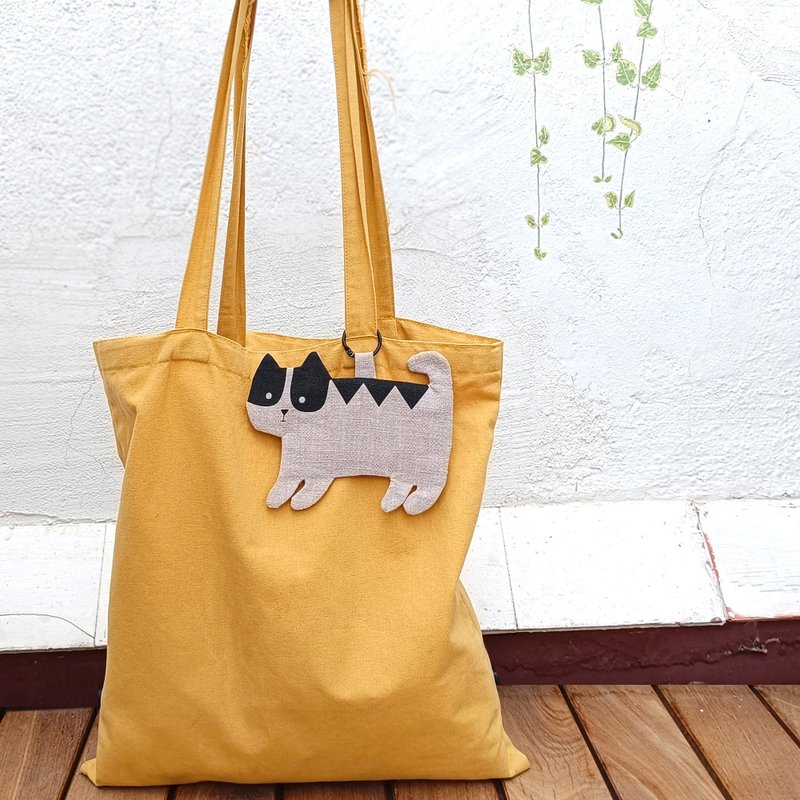 Cat Linen Coin Purse: Small Purse for Pocket Money and Cards - 零錢包/小錢包 - 亞麻 灰色