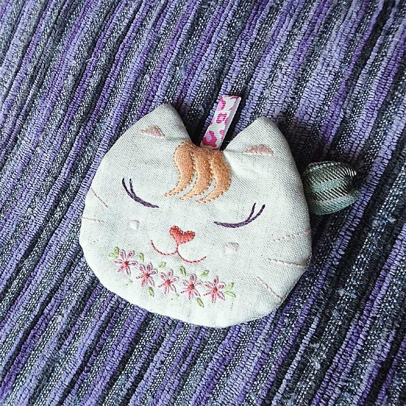 "Puddle of the cat girl" coin purse - Coin Purses - Cotton & Hemp Multicolor