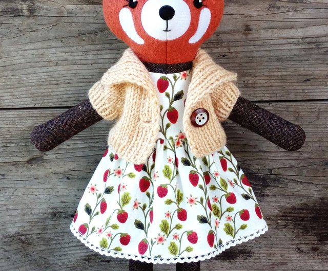 最終価格❤️国内作家さま　ハンドメイド　レッサーパンダ　ぬいぐるみ　テディベア リアルなスタッフ付きレッサーパンダのおもちゃ OOAK コレクター