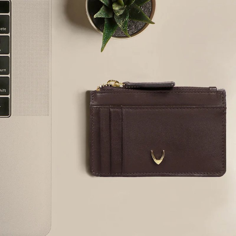 HIDESIGN 牛皮零錢卡夾 EE 326-CH - 零錢包/小錢包 - 真皮 咖啡色