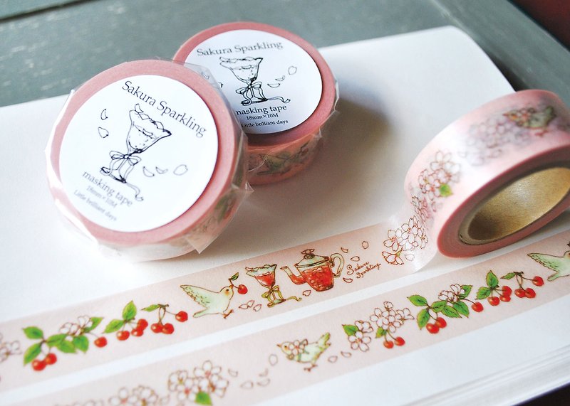 Sakura Sparkling pink masking tape - มาสกิ้งเทป - กระดาษ สึชมพู