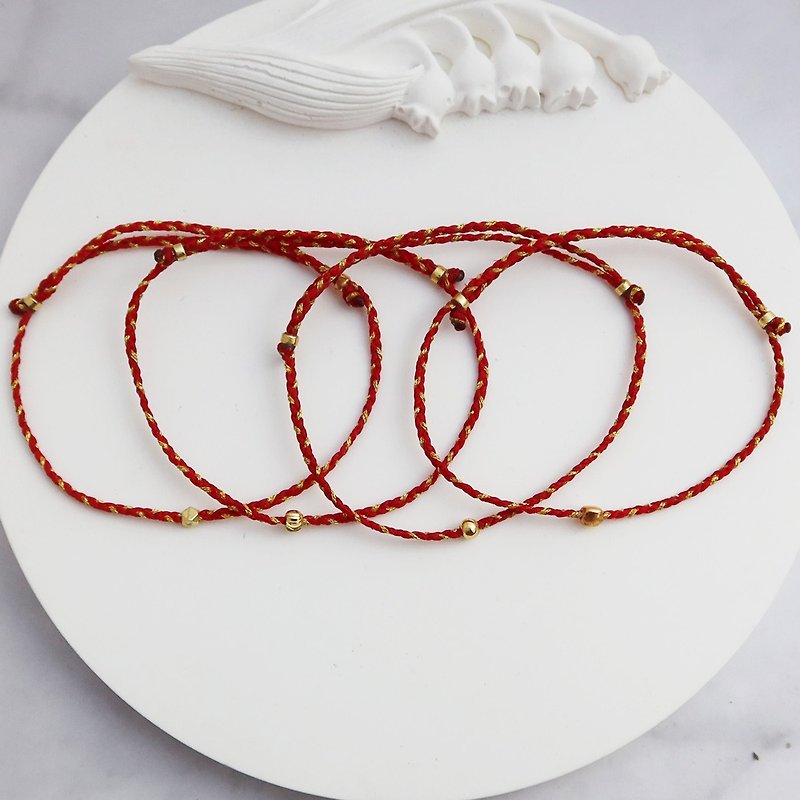 [岳老シリーズ] 幸運と結婚 | Tudong Yue Lao 赤い糸の蝋糸ブレスレット | - ブレスレット - スターリングシルバー レッド