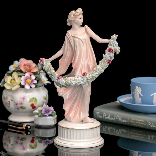 英国製 ウェッジウッド 優雅な手描き カラフルな踊る女神 限定版 磁器