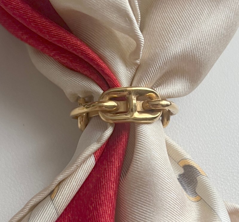 Hermes scarf ring 90 金色經典豬鼻絲巾扣環 日本中古vintage - 其他 - 其他金屬 金色