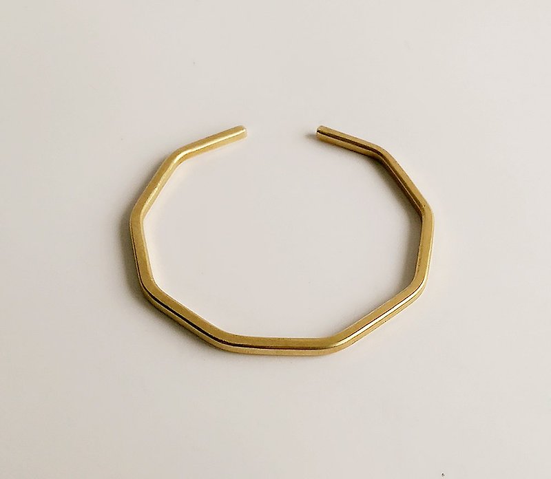 [Primary colors] Hand-made brass polyhedron bracelet - Bracelets - Other Metals Gold