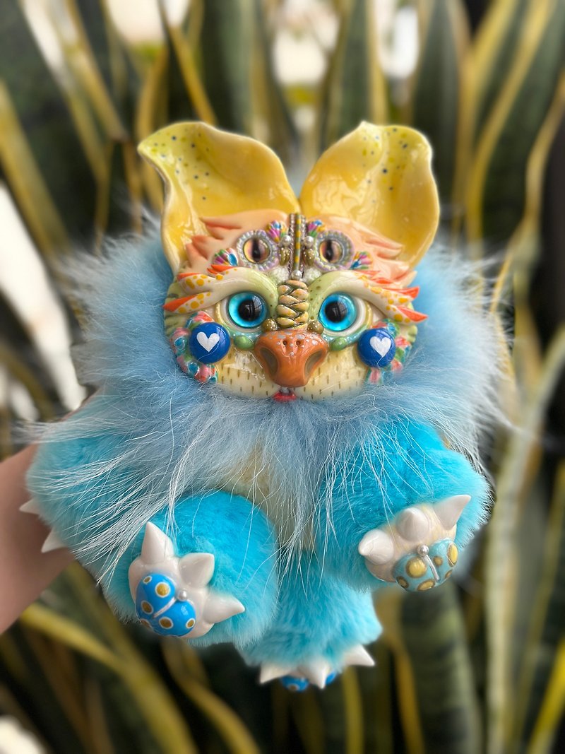 Original IP handmade fantasy creature-Meow Monster Doll - Stuffed Dolls & Figurines - Other Materials 
