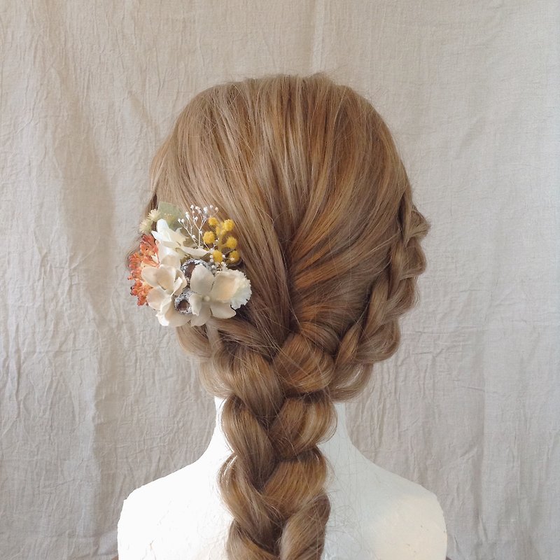 Petit Bouquet Headdress · Mimosa × Berry - Hair Accessories - Plants & Flowers Multicolor